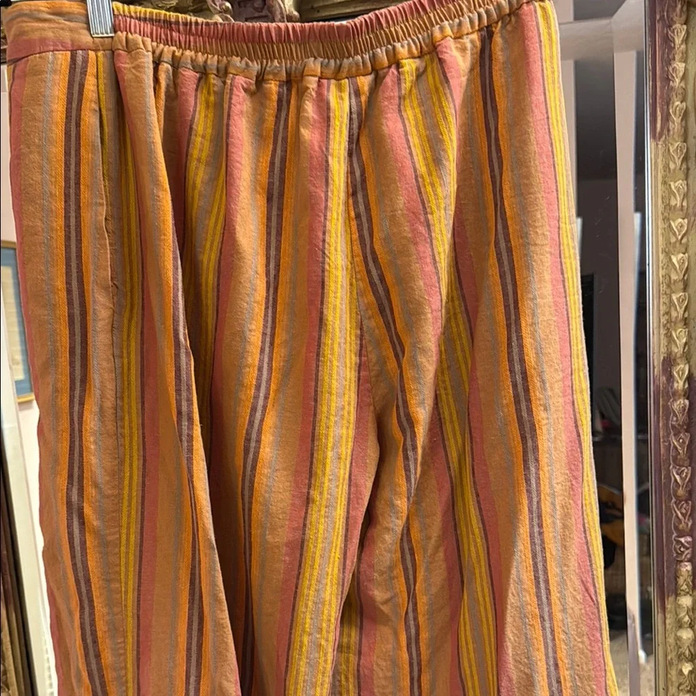 Cold Water Creek linen blend wide leg travel pants with elastic waist - Picture 4 of 4